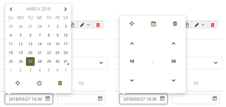 New calendar widget for picking dates and times