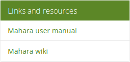 Links and Resources menu