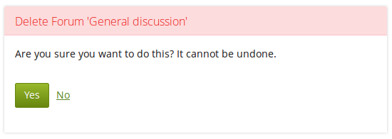 Delete an entire forum