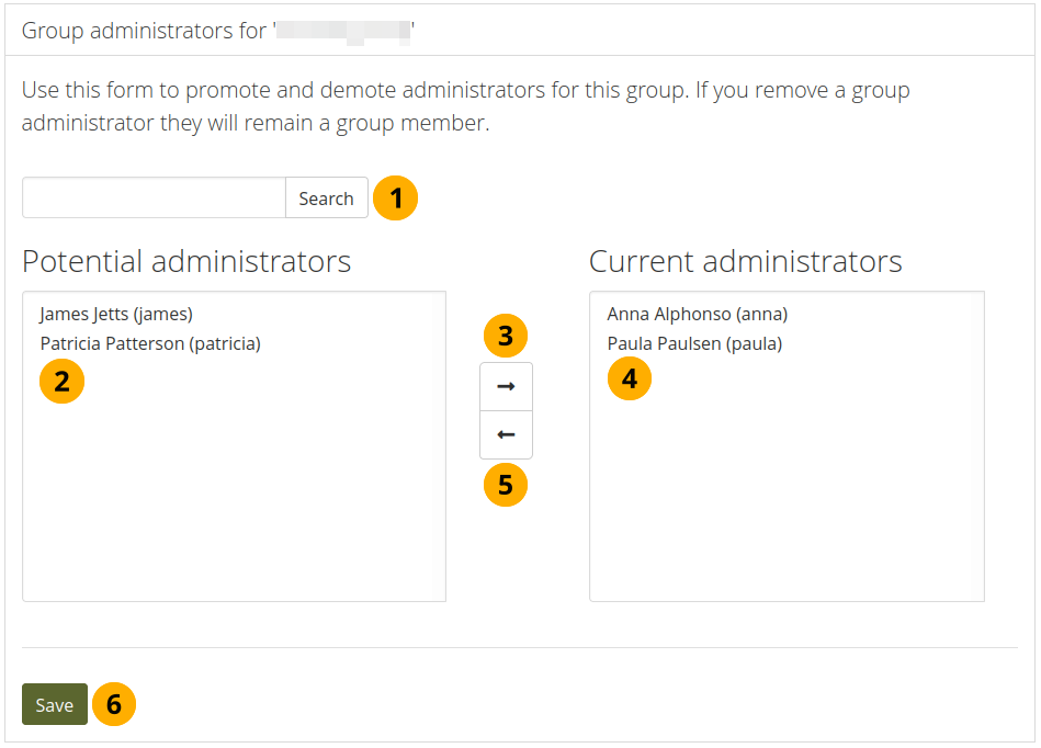 Add or remove group administrators