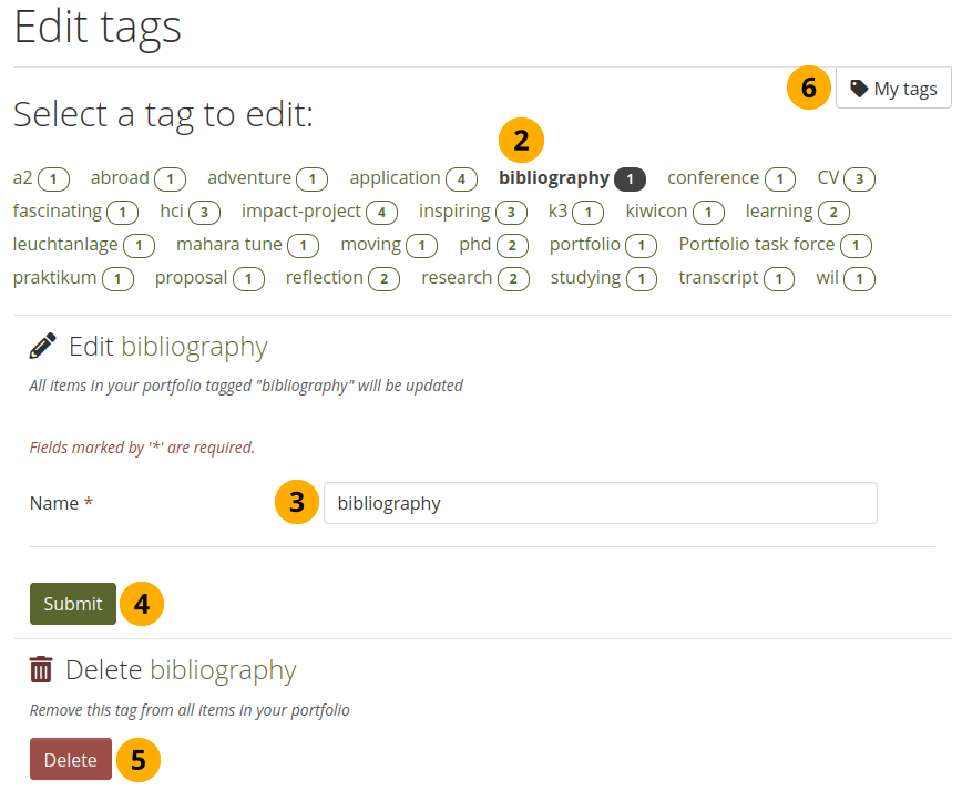 Edit your tags