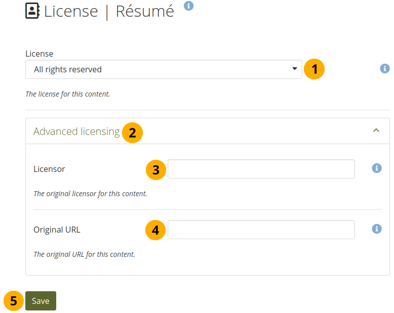 Provide a license for your résumé