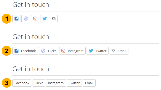 The 3 options for displaying your social media accounts