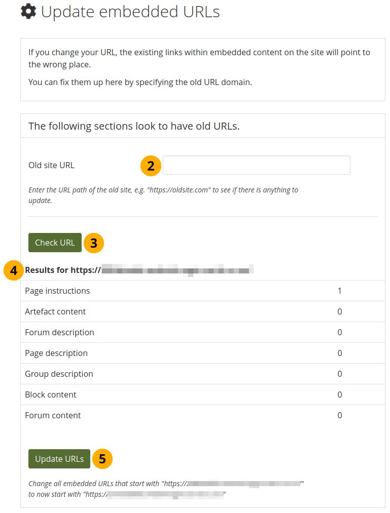 Update embedded URLs