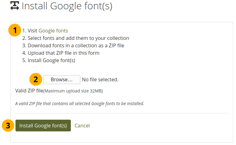 Install Google font(s)