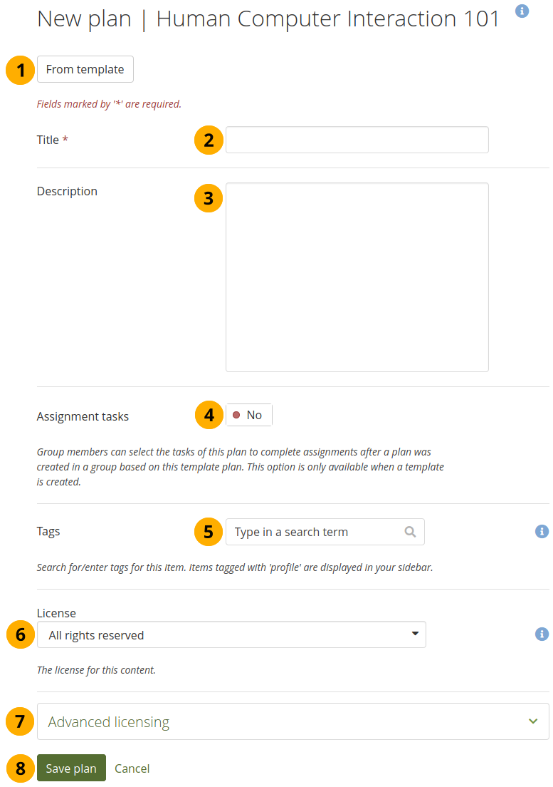 Set up a plan in a group