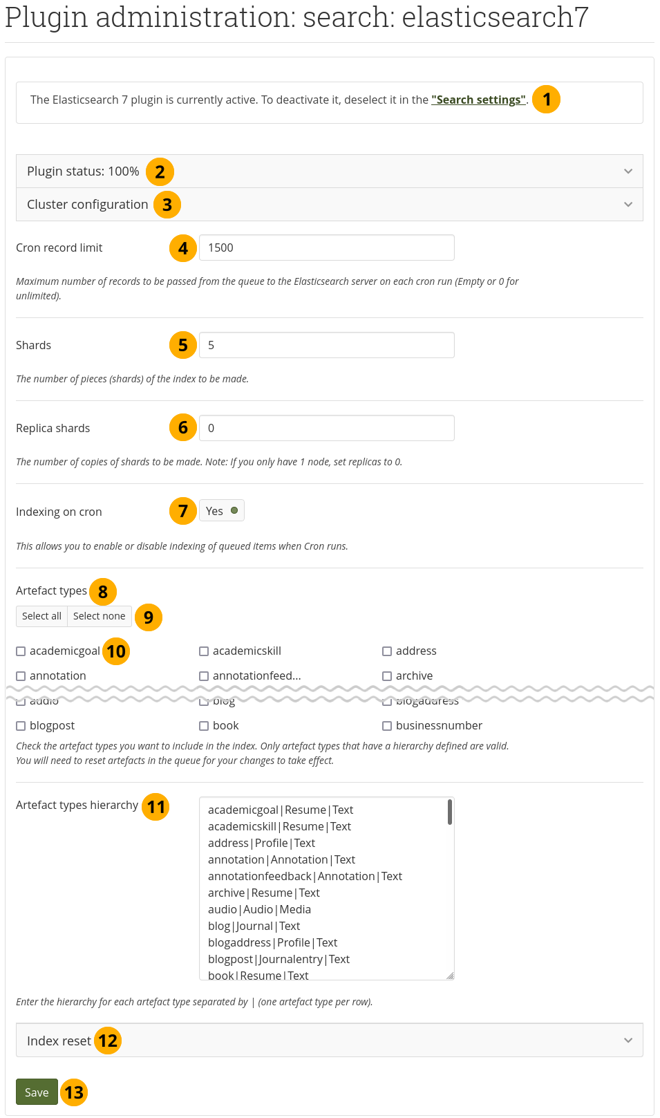 Configure the Elasticsearch 7 plugin