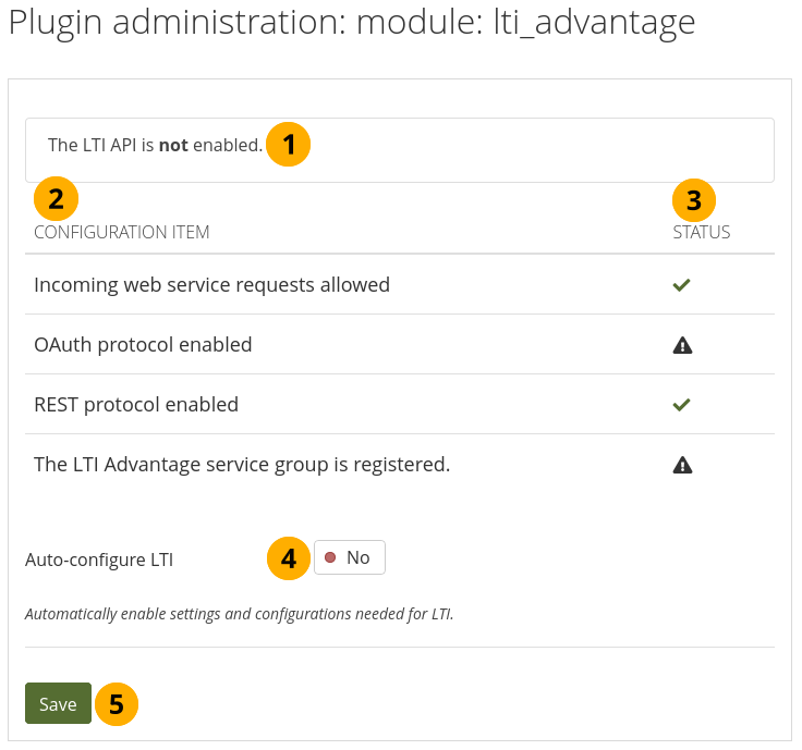 Configure the LTI plugin