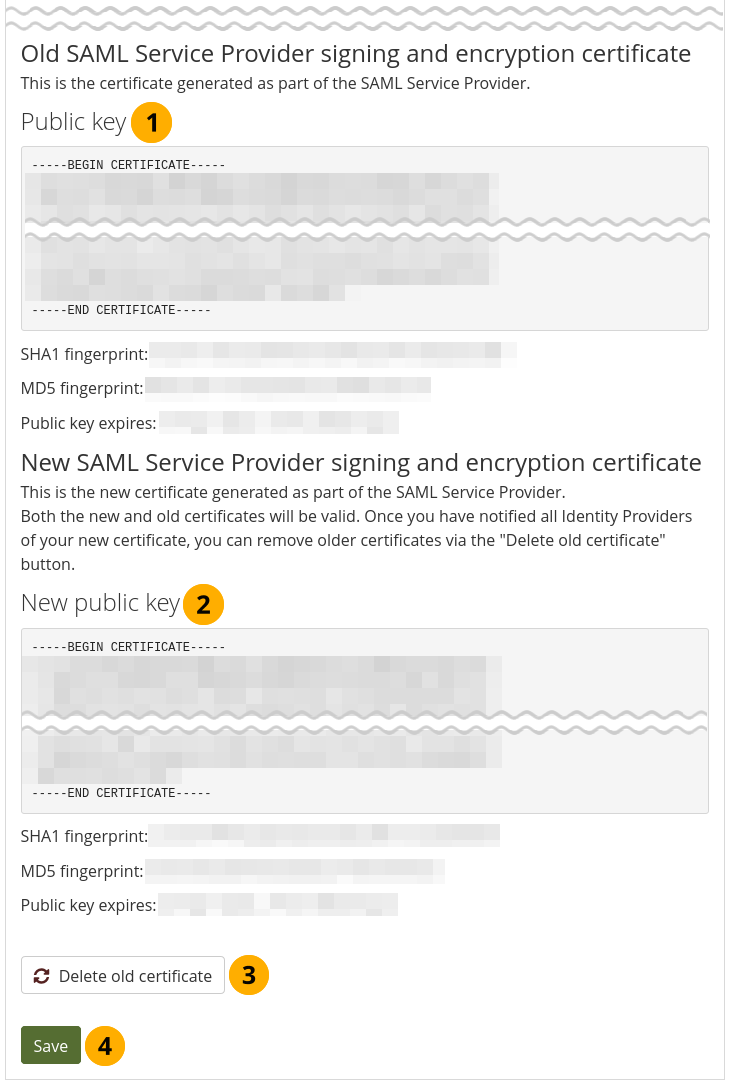 Rotate the SAML public key