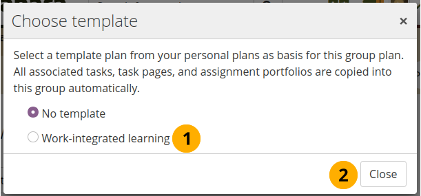 select plan template