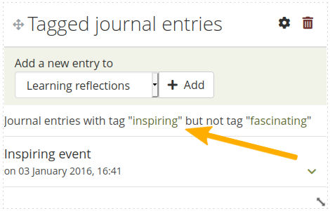 tags mentioned in journal entries