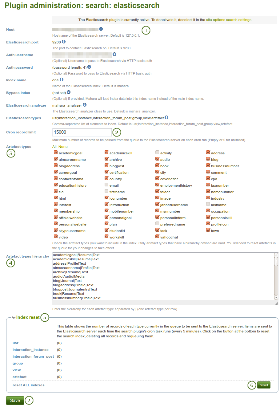 Configure the Elasticsearch plugin