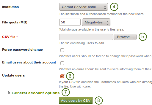 Update user accounts in bulk