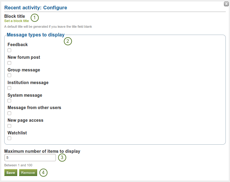 Configure the inbox block