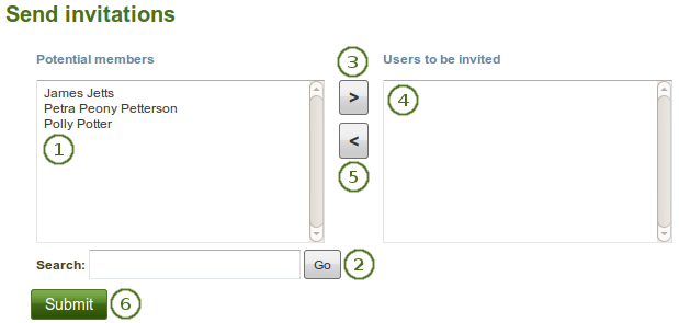 Invite other users to a group