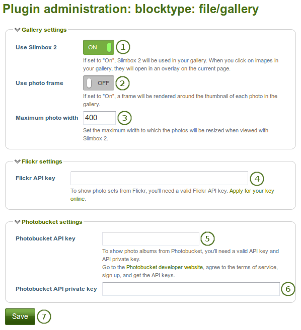 Configure the Image gallery block