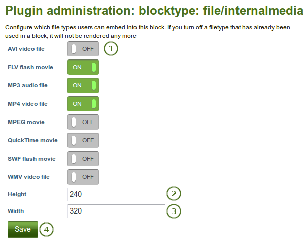 Configure the Embedded media block