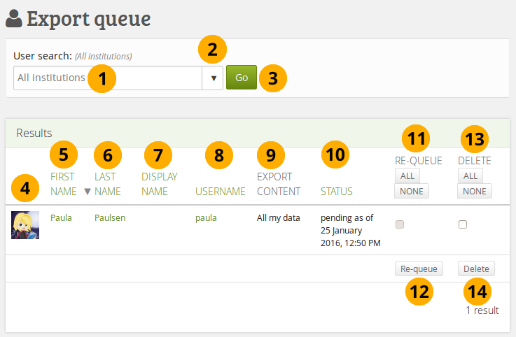 Export queue for Leap2A exports