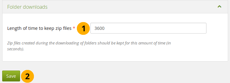 Configure the folder download settings