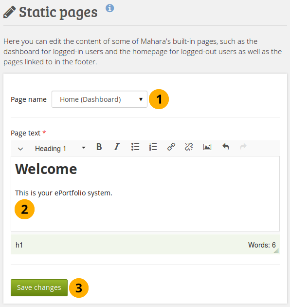 Modifier les pages statiques