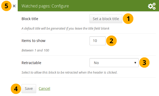 Configure the watchlist block