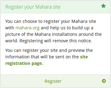 Enregistrer votre site Mahara