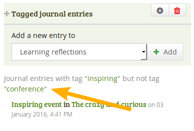 tags mentioned in journal entries