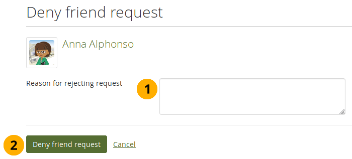 Refuser la demande d'un utilisateur de venir dans sa liste de contacts