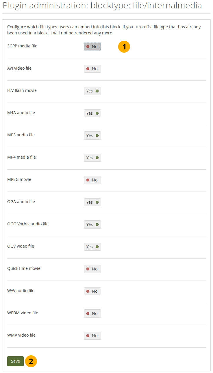 Configure the Embedded media block