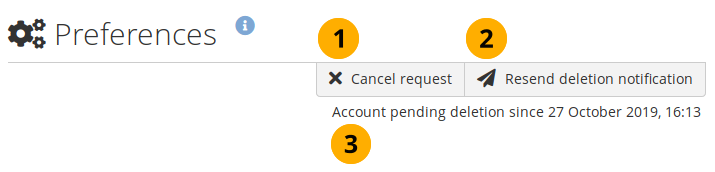 Annuler ou renvoyer une demande de suppression du compte