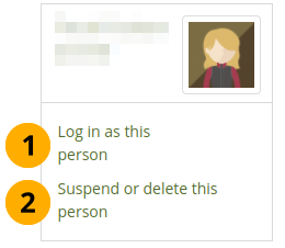 Log in as another person