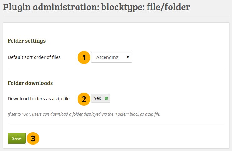 Configurer le bloc Dossier