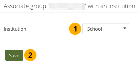 Change the group's association with an institution