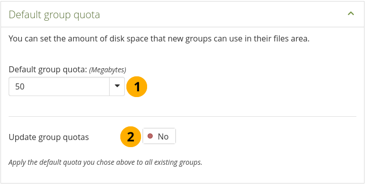 Configurer le quota d'espace disque pour le groupe