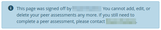 peer assessment alert