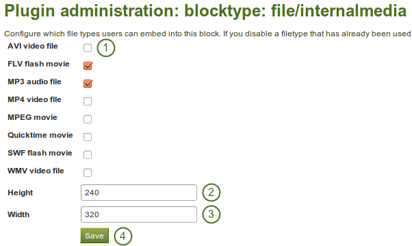 Configure the Embedded media block