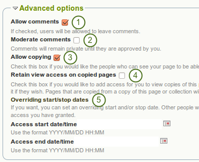 Advanced access options