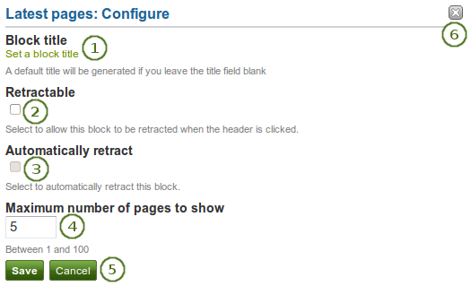 Configure the latest pages block