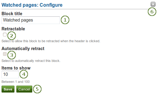 Configure the watchlist block