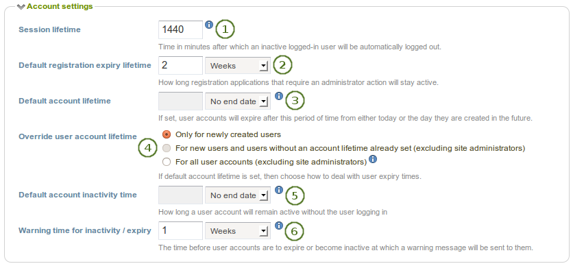 Account settings