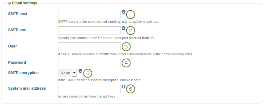 Email settings