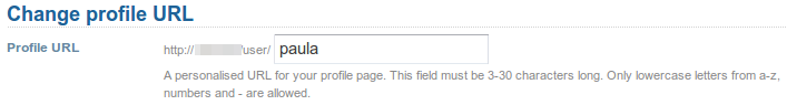Change profile URL