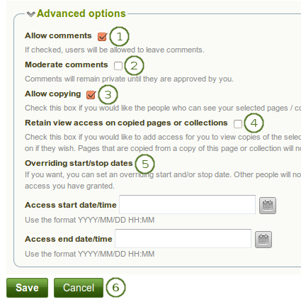 Advanced access options