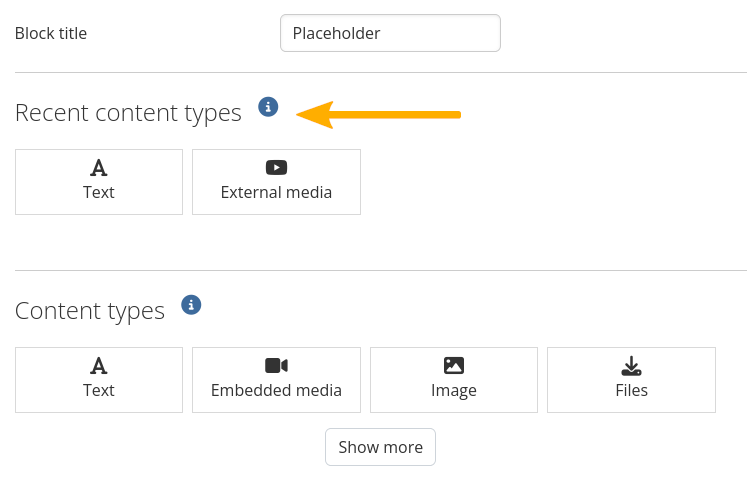 recent content types section