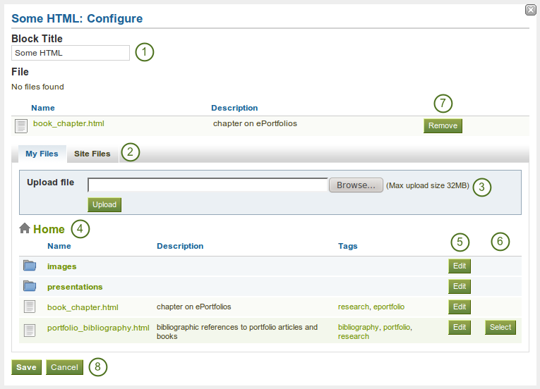 Configure the block Some HTML