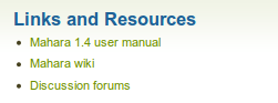 Links and Resources menu