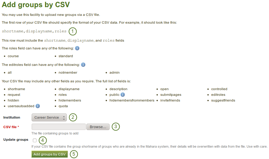 Add and update groups by CSV