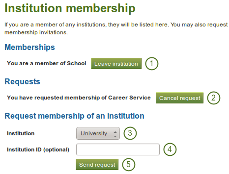 Check on your institution membership