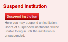 Suspend an institution