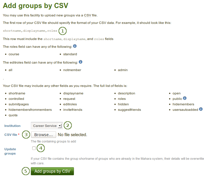 Add and update groups by CSV